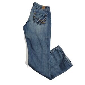 BKE Kate Whiskering Distressed Streetwear Blue Denim Women's 30x31 1/2